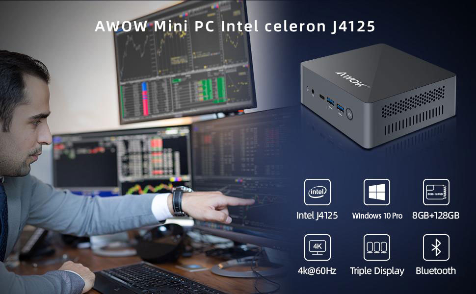 Awow AK41 Mini PC Intel Celeron j4125