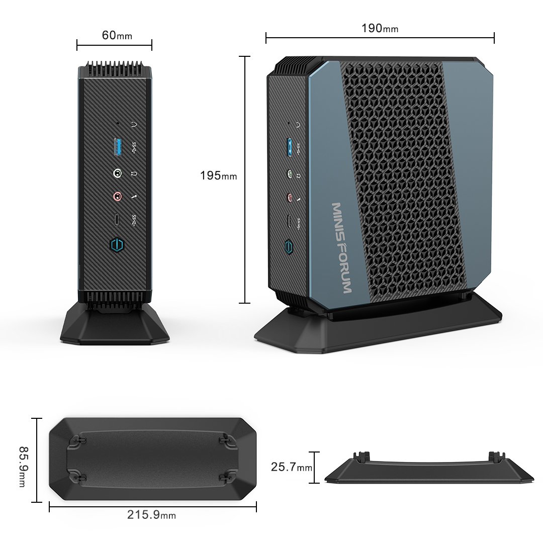 Minisforum EliteMini HX90, AMD Ryzen 9 5900HX, DDR4 16GB+512GB SSD, 2 ...