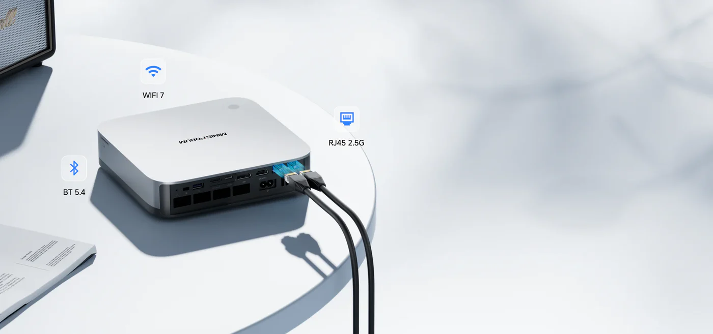 MINISFORUM Mini PC AI X1 Pro AMD Ryzen AI 9 HX370(12 Cores/24 Threads, up to 5.1GHz)&AMD Radeon 890M Mini Gaming Computer,64GB DDR5 1TB PCIe 4.0 SSD, 8K Quad Display,Dual 2.5 LAN/WiFi 7/BT5.4/Oculink