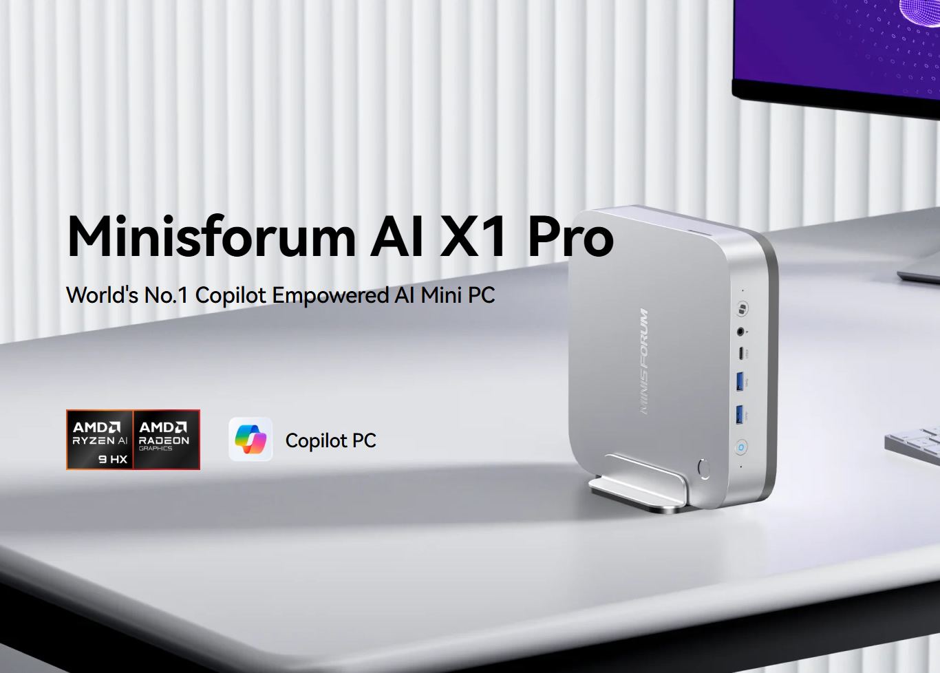 MINISFORUM Mini PC AI X1 Pro AMD Ryzen AI 9 HX370(12 Cores/24 Threads, up to 5.1GHz)&AMD Radeon 890M Mini Gaming Computer,64GB DDR5 1TB PCIe 4.0 SSD, 8K Quad Display,Dual 2.5 LAN/WiFi 7/BT5.4/Oculink