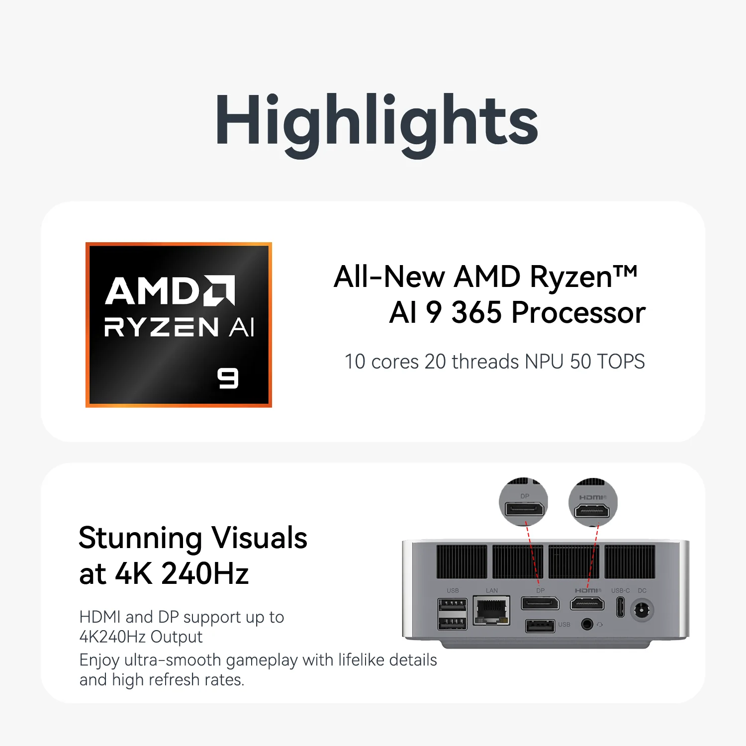 Beelink SER9 Pro AMD Ryzen™ AI 9 365 – Mini pcs comparison