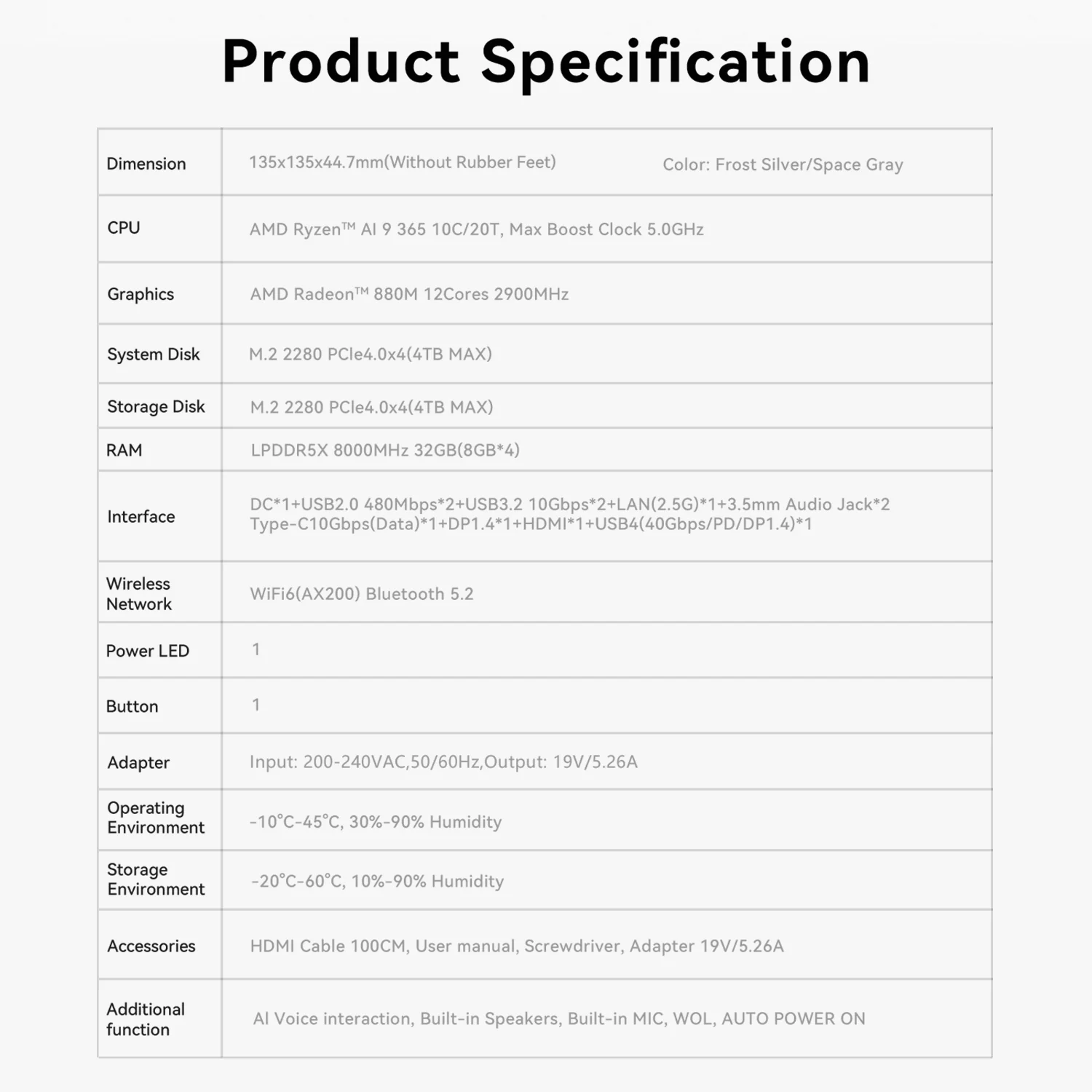 Beelink SER9 Pro AMD Ryzen™ AI 9 365 mini pc