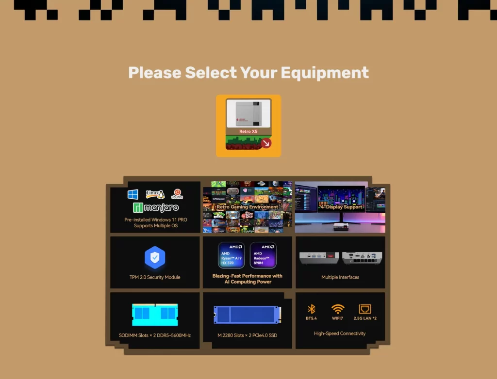 Acemagic Retro X5 AMD Ryzen AI 9 HX 370 mini pc