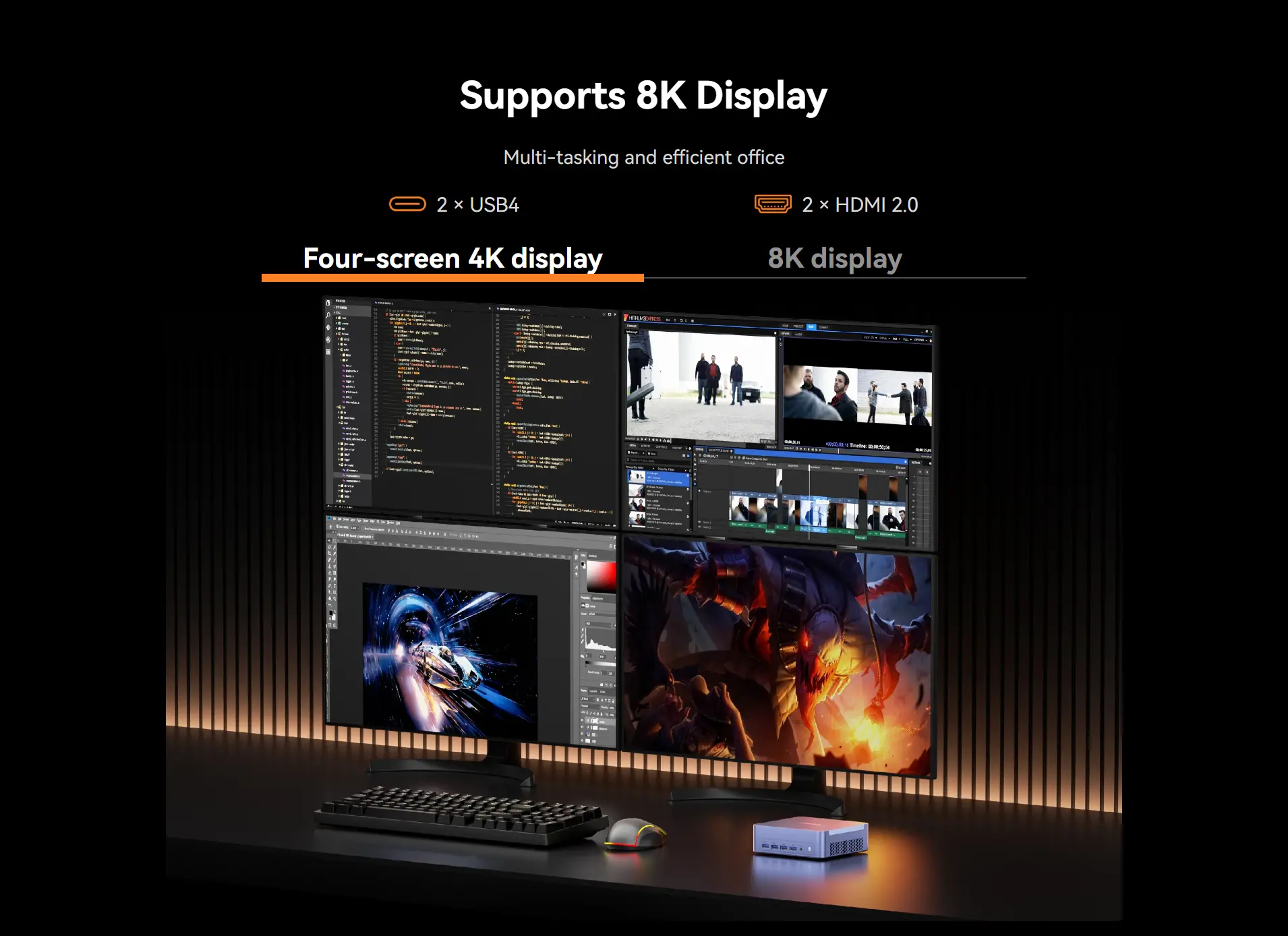 GEEKOM A8 Max AI Mini PC AMD Ryzen™ 7 8745HS