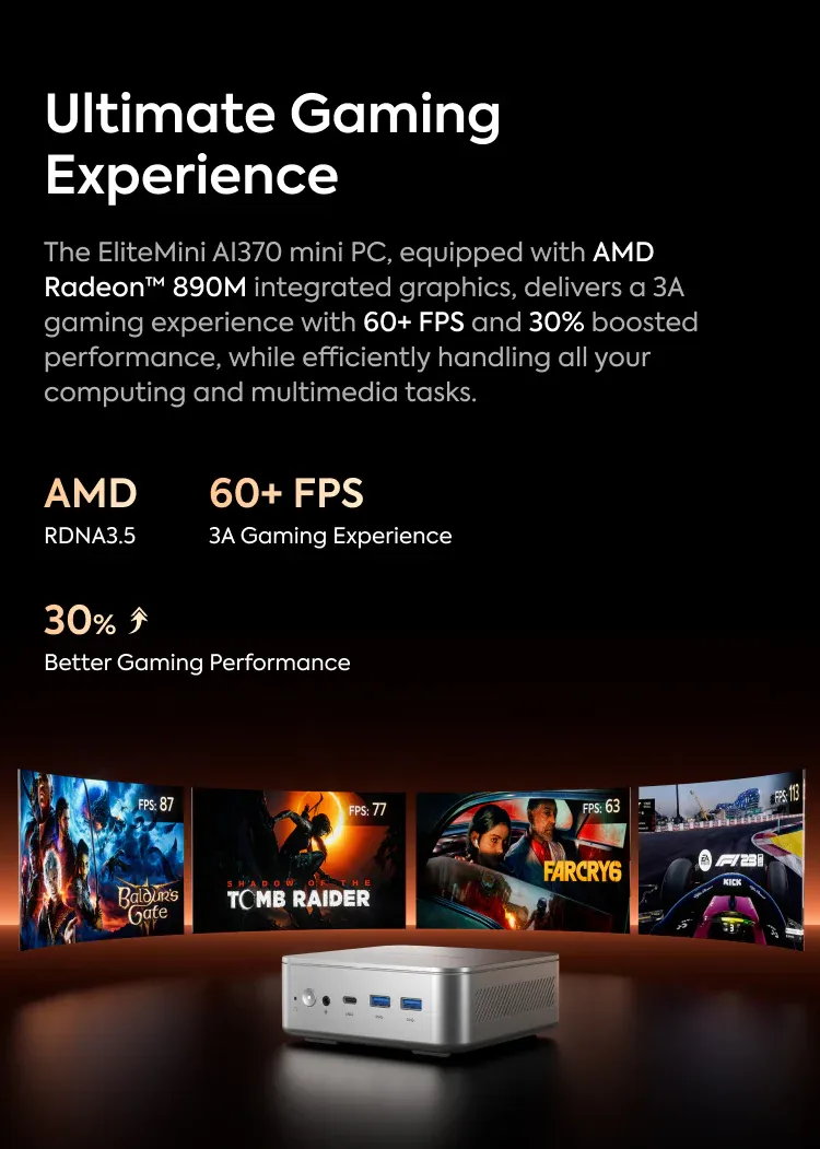 Minisforum Elite Mini AI 370 AMD Ryzen AI 9 HX 370 mini pc
