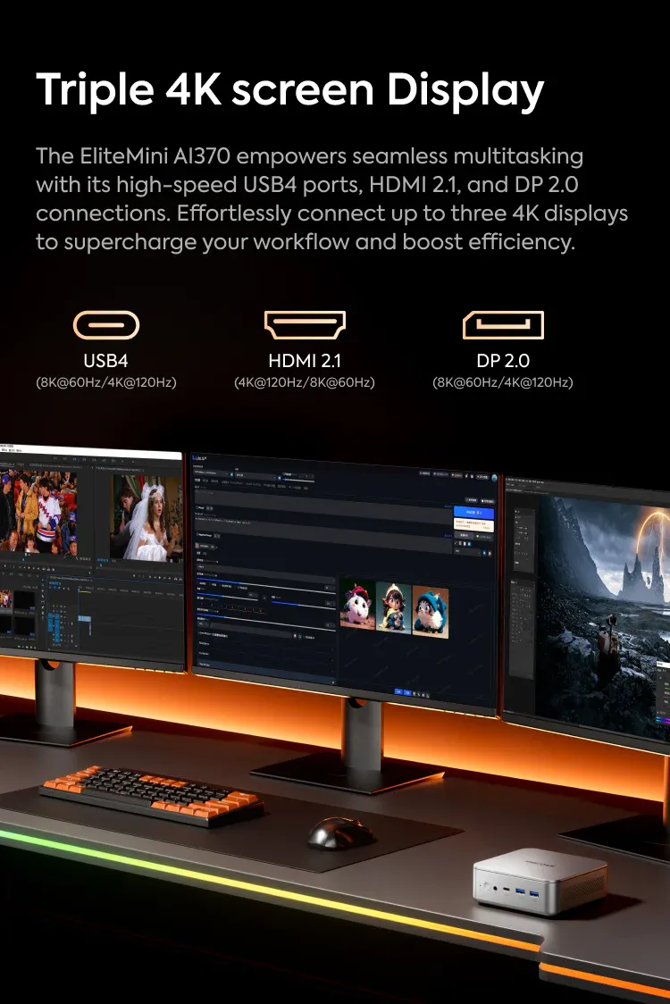 Minisforum Elite Mini AI 370 AMD Ryzen AI 9 HX 370 mini pc